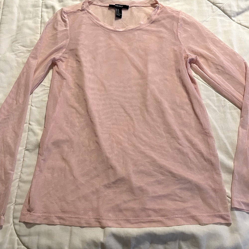 Mesh light pink blouse